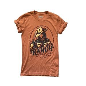 AMERICAN HIGHWAY Ranch Like A Girl shirt orange size XS